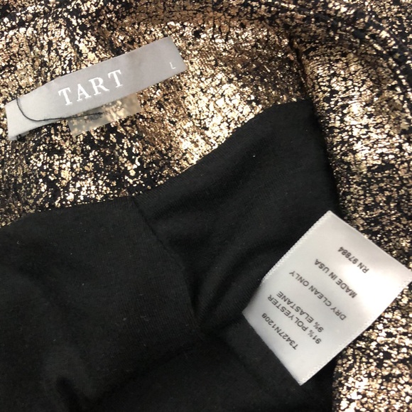 TART Metallic Gold Zip Pencil Skirt, L - Picture 4 of 7